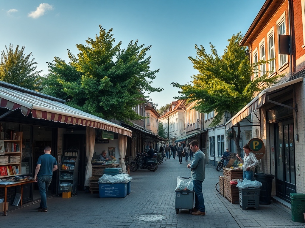 Mapa Polski z zaznaczoną Rawą Mazowiecką i ikonami symbolizującymi Fundusze Europejskie