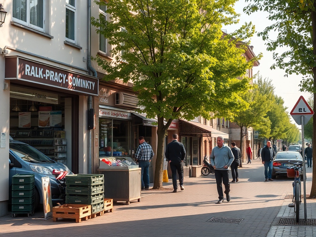Widok na centrum Rawy Mazowieckiej z widocznymi budynkami i ulicami